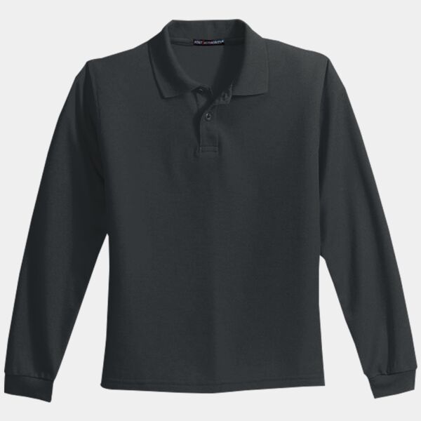 Youth Long Sleeve Silk Touch Polo Thumbnail